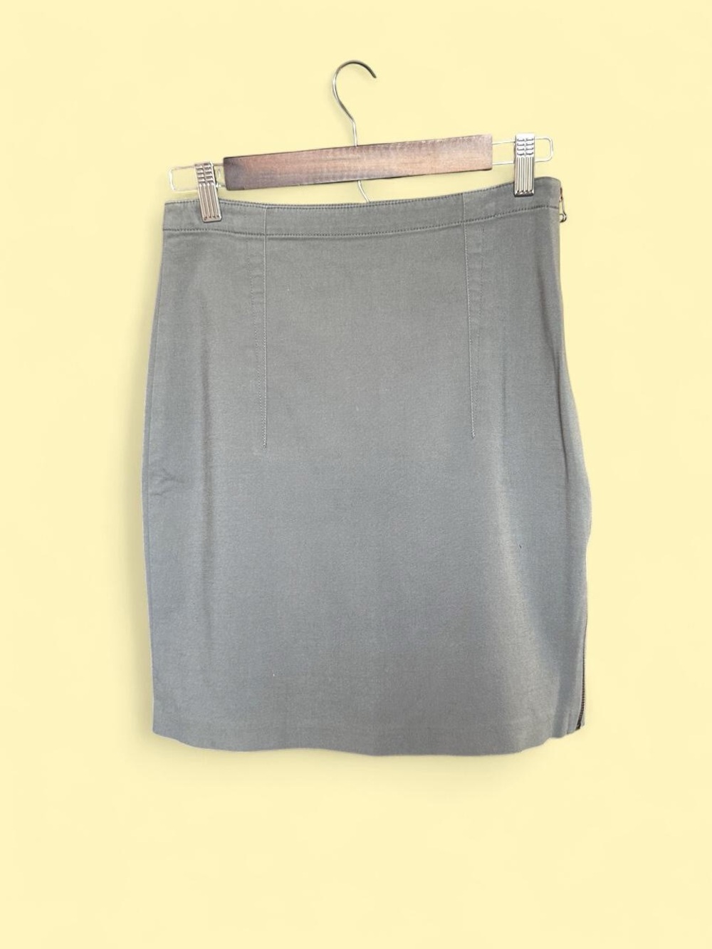 T by Alexander Wang Grey Cotton Canvas Side Zip Mini Skirt Medium
